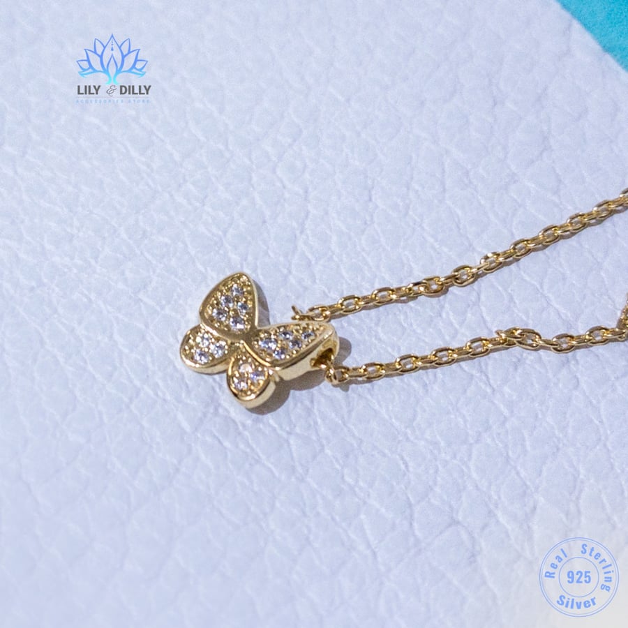 عقد يارا فضة - فصوص زركون (ذهبي)