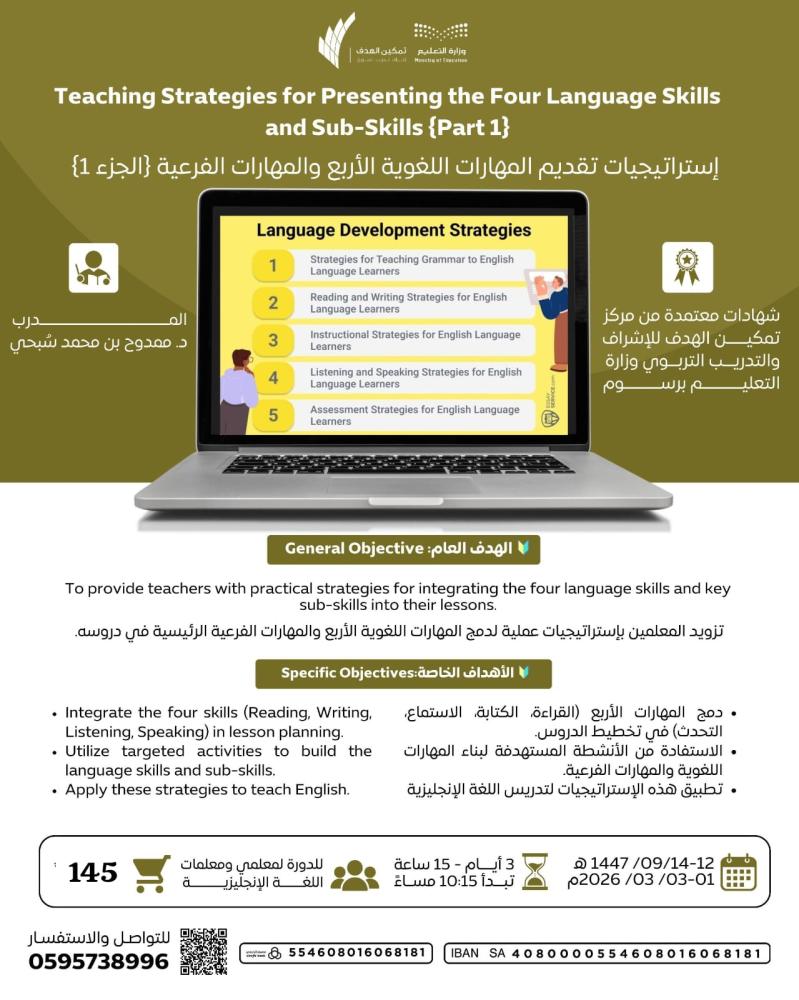 استراتيجيات تقديم المهارات اللغوية الأربع والمهارات الفرعية (الجزء ١)