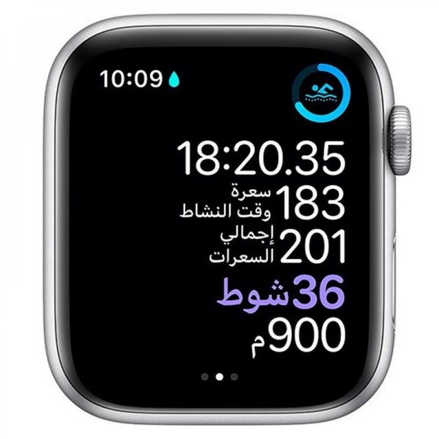 ساعة ابل الاصدار السادس مقاس44 جي بي اس اللون فضي وابيض