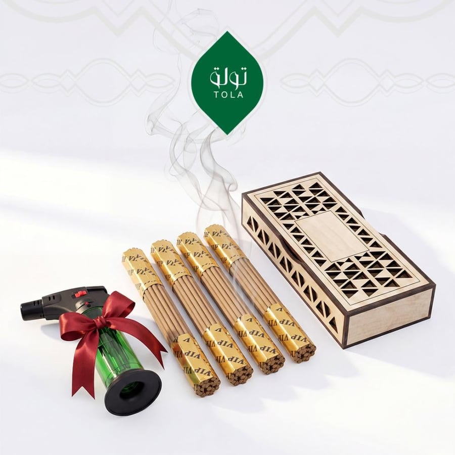 4 اعواد ذكية مع مبخرة مع ولاعة مجانا - متجر تولة للعود