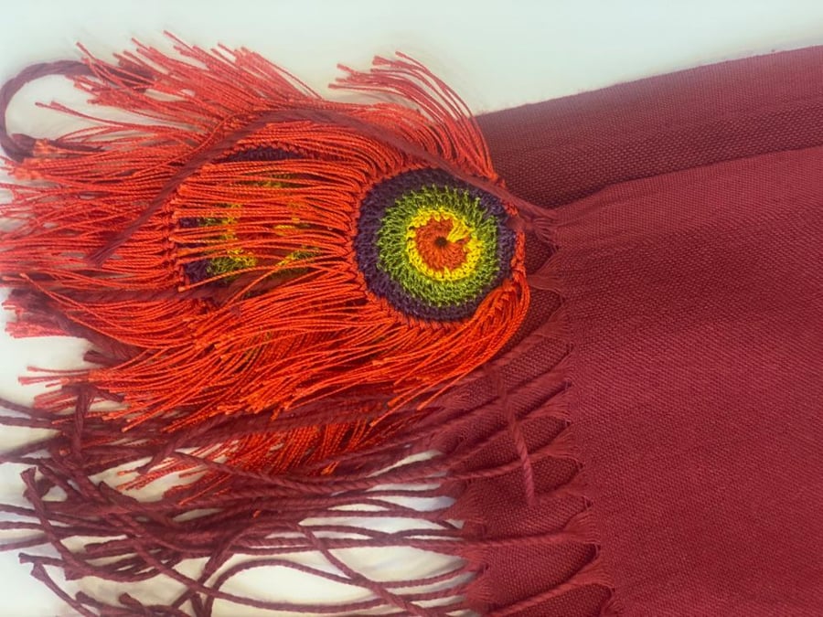 Turkish peacock crochet veil