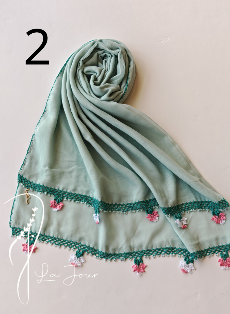 طرحة بوال مزينة كروشيه يدوي
