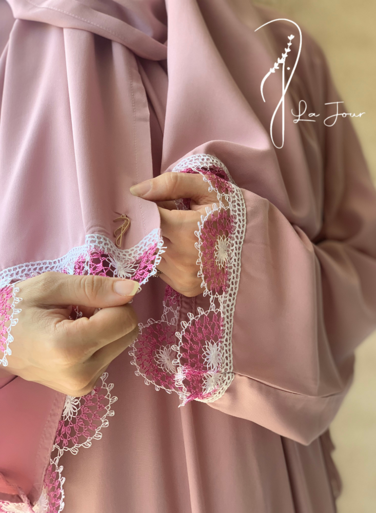 Oya prayer sheet pink rose onion wrap pastel pink