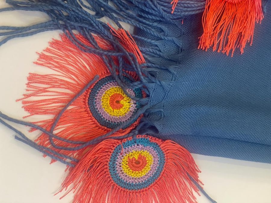Turkish peacock crochet veil