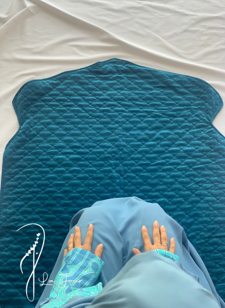 Petrol blue plush rug