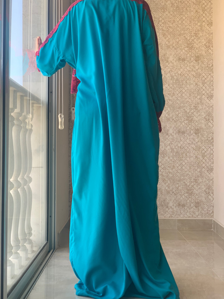 شرشف مرد لف فيروزي وفوشي دانتيل