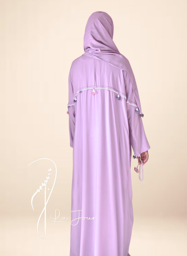 شرشف صلاة لاجور لف بنفسجي بقطن بارد وكروشيه يدوي