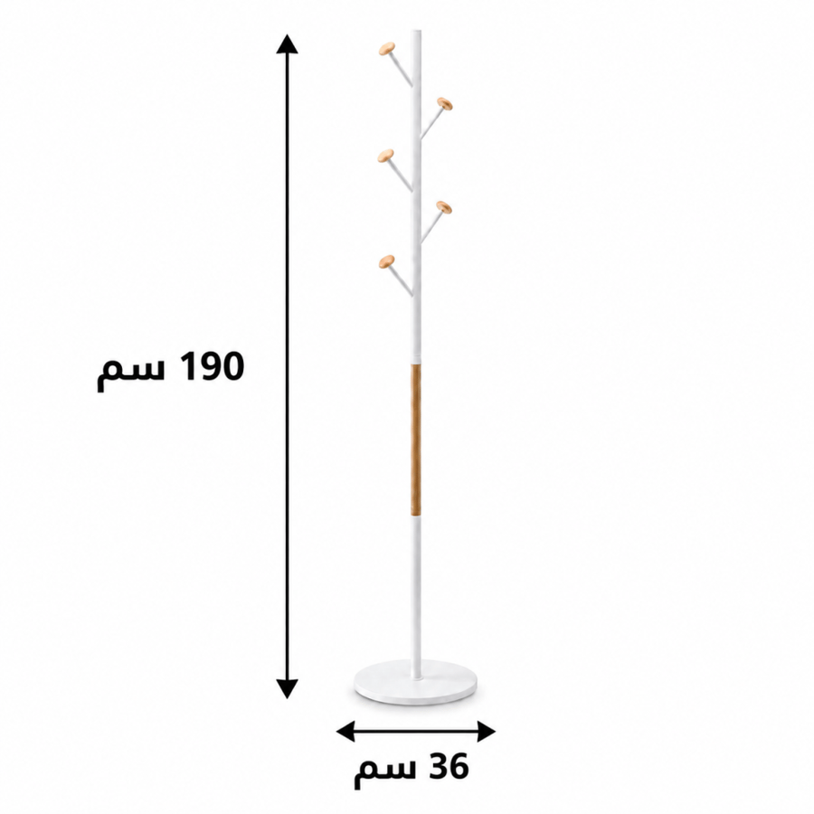 علاقة ملابس باللون الأبيض والبيجمقاس 190× 36 سم