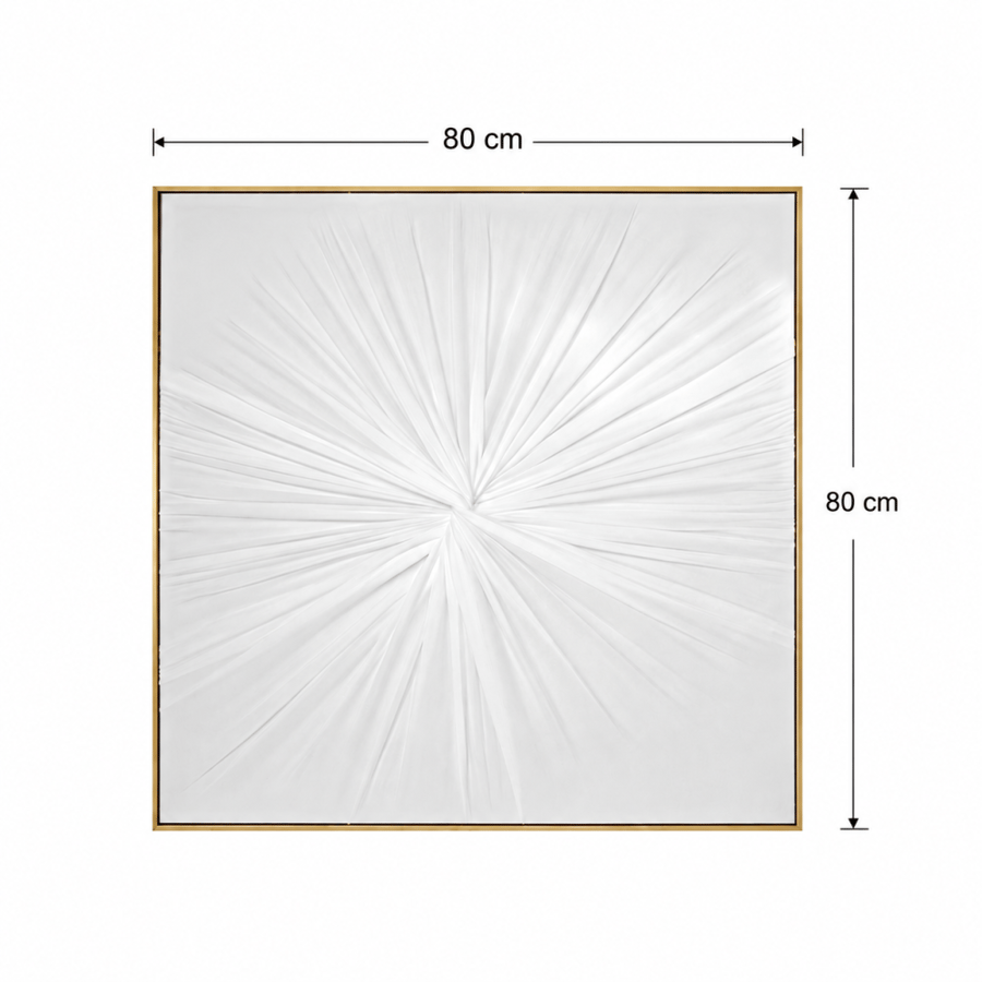 لوحة حائط مربعة بإطار ذهبي مقاس 80 × 80 سم