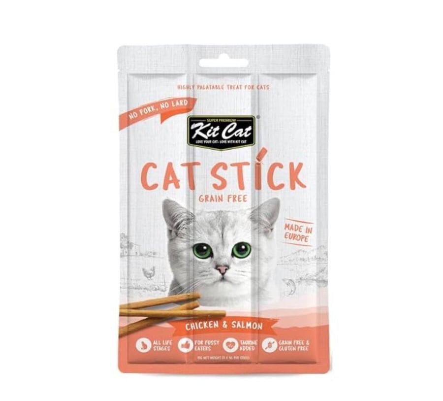 Kit Kat fingers, soft, chicken and fish stick, salmon, 3 × 5 grams