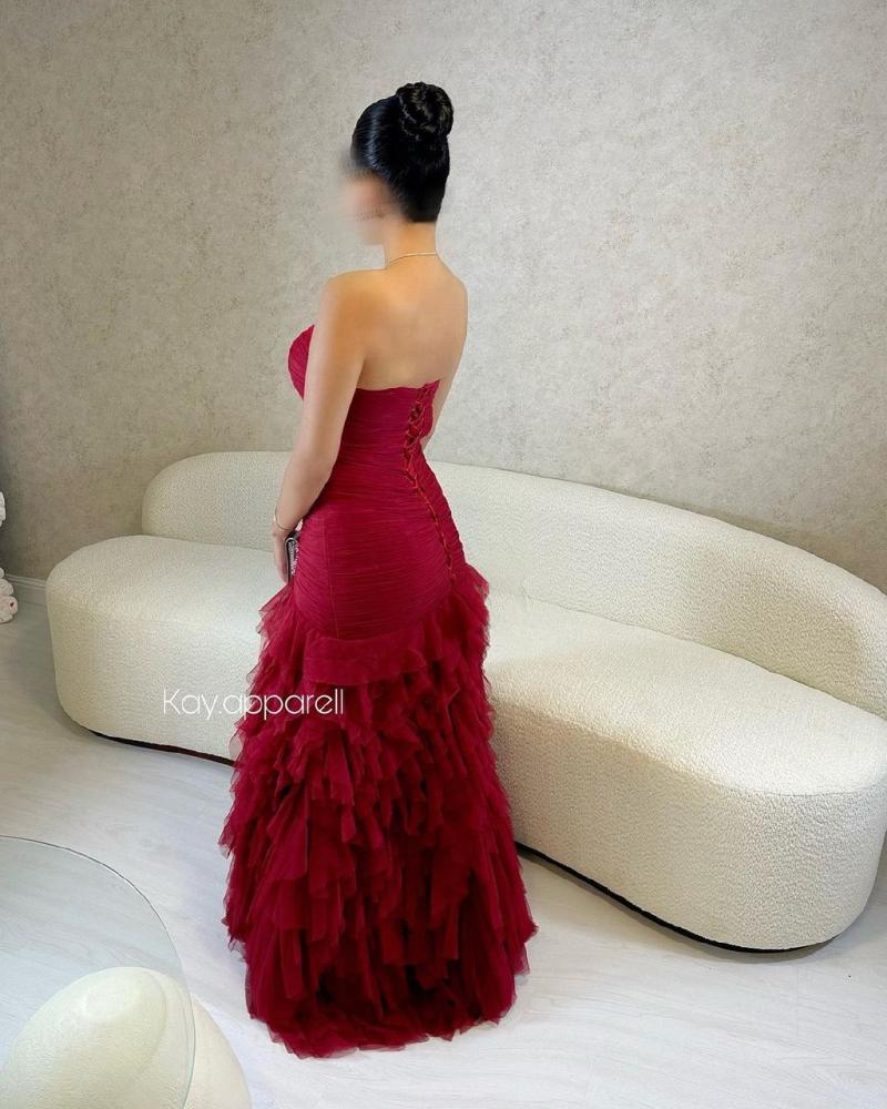 5 أسباب لاختيار فستان تول أحمر عودي من sky fashion