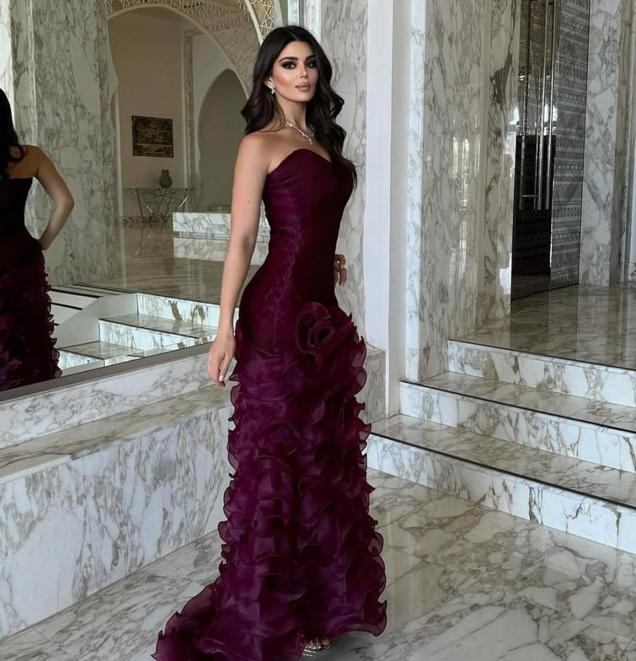 فستان عنابي رويال