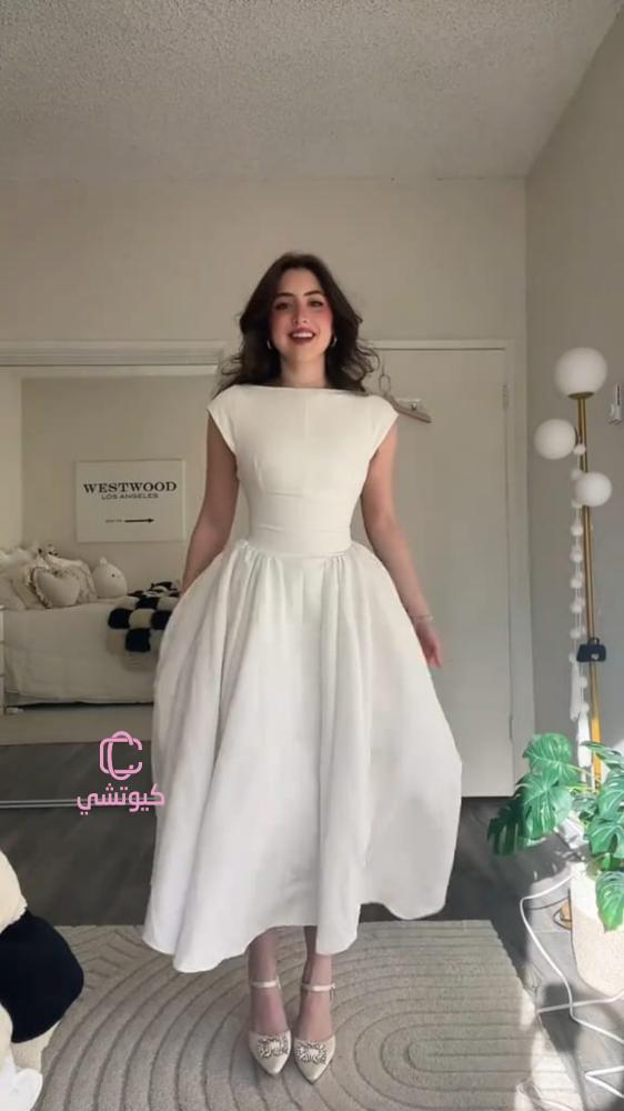 فستان سكري أنيق لهبة العيد