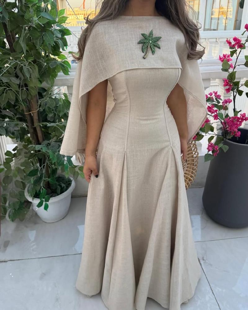 فستان سكرى قطعتين قصة واسعة مميز من sky fashion