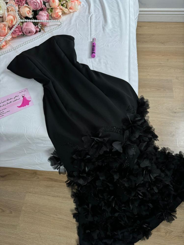 فستان سهرة أسود فخم من sky fashion
