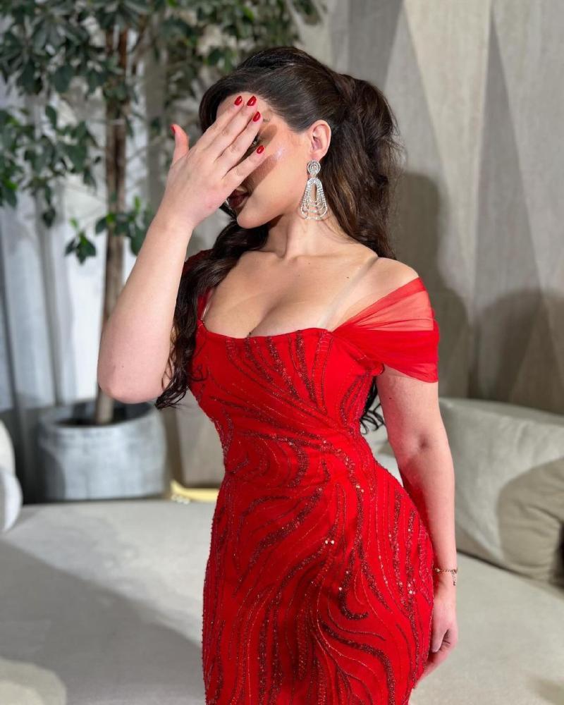 أفضل فساتين سهرة حمراء فخمة
