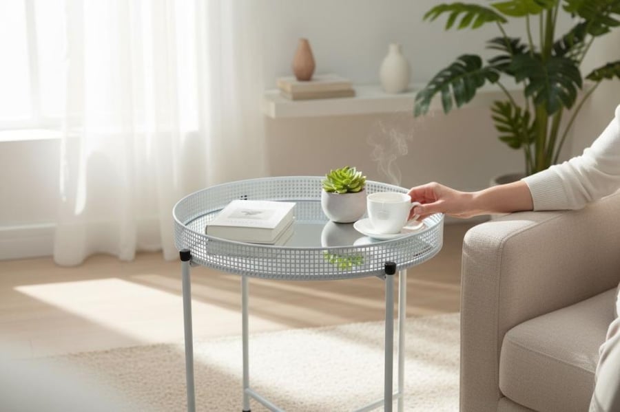 Tray table with mirrors