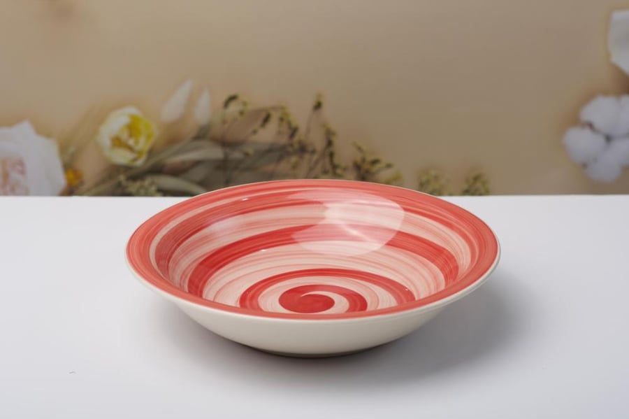 Deep ceramic food plate