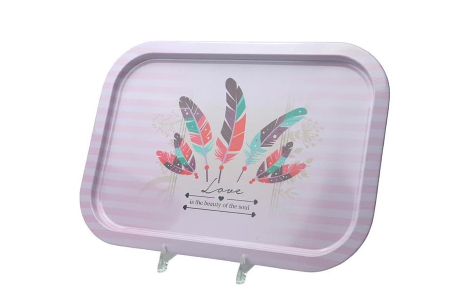 Colored metal serving tray