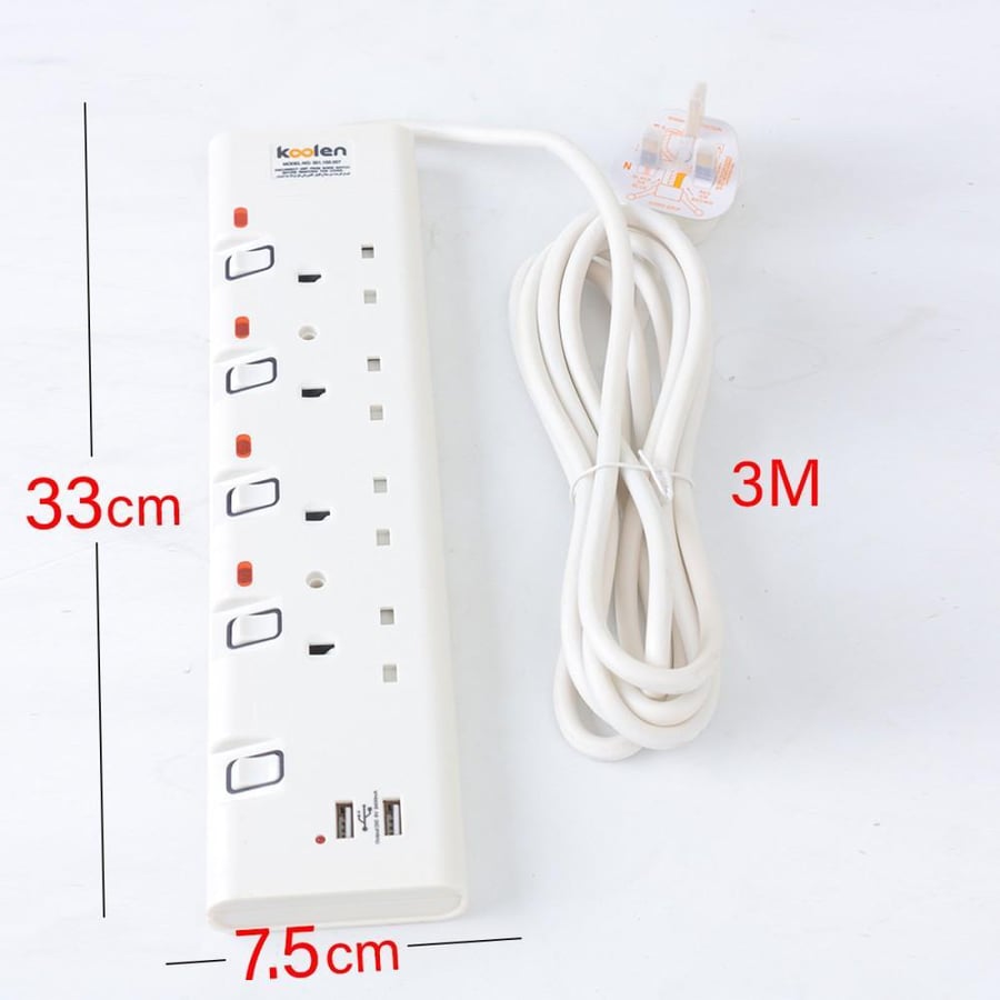 توصيلة كهربائية كولين 4مخارج 3متر  USB 2