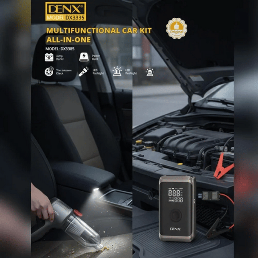 Complete car kit 7 in 1 from Dinks DX3335 (battery subscription, inflator, vacuum, power bank)