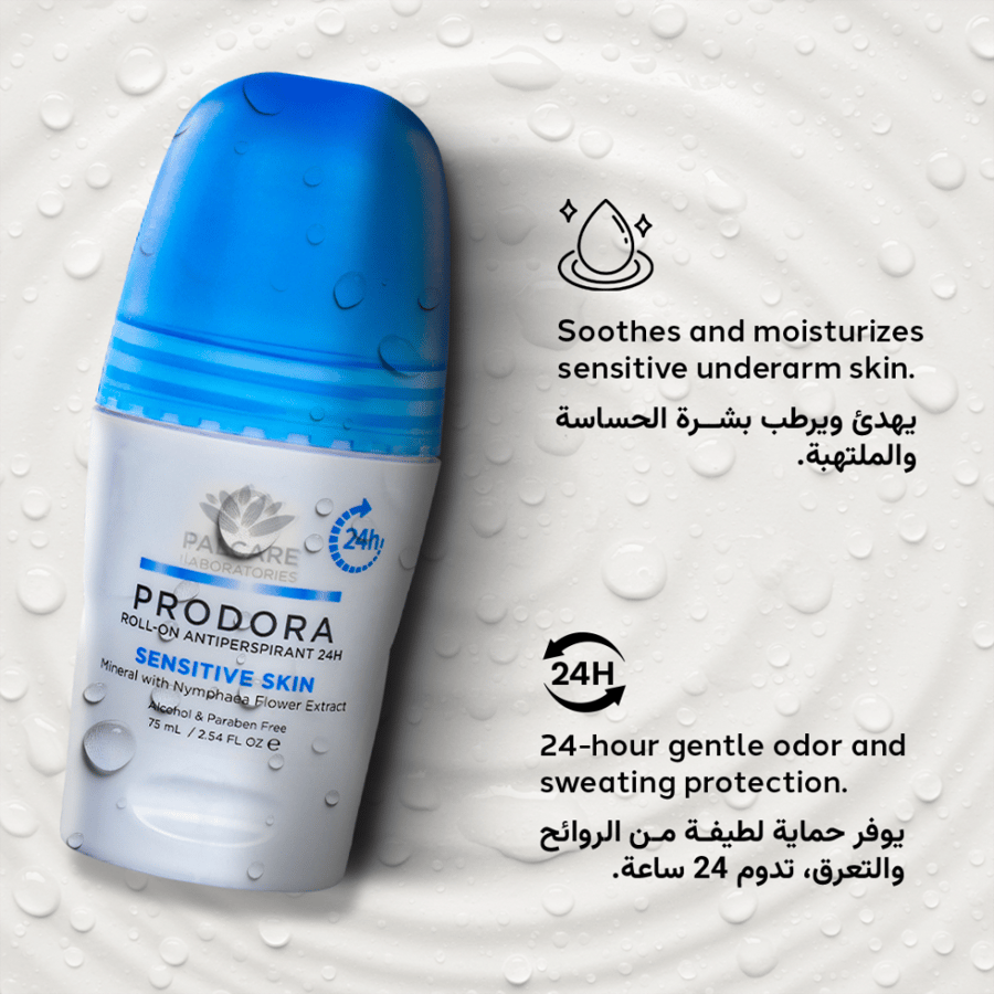 Prodora Sensitive Skin Roll-On Deodorant for Gentle 24-Hour Protection, 75ml