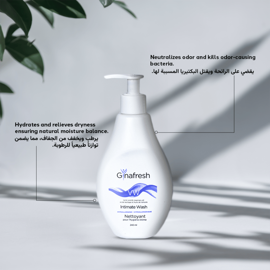 Gynafresh pH-Balanced Intimate Cleanser with Lactic Acid, 240ml