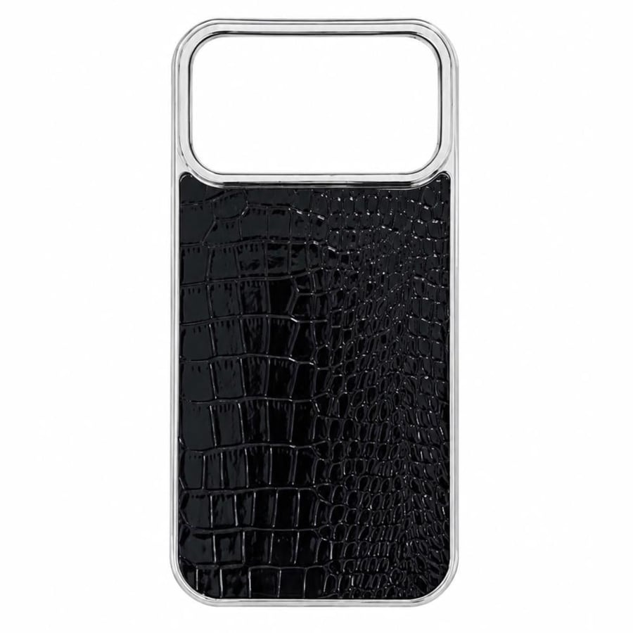 Silver Black Leather