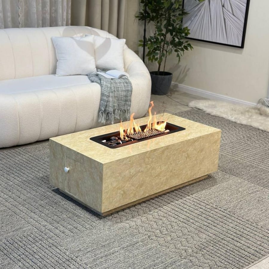 Table grill with marble alternative tl *winter