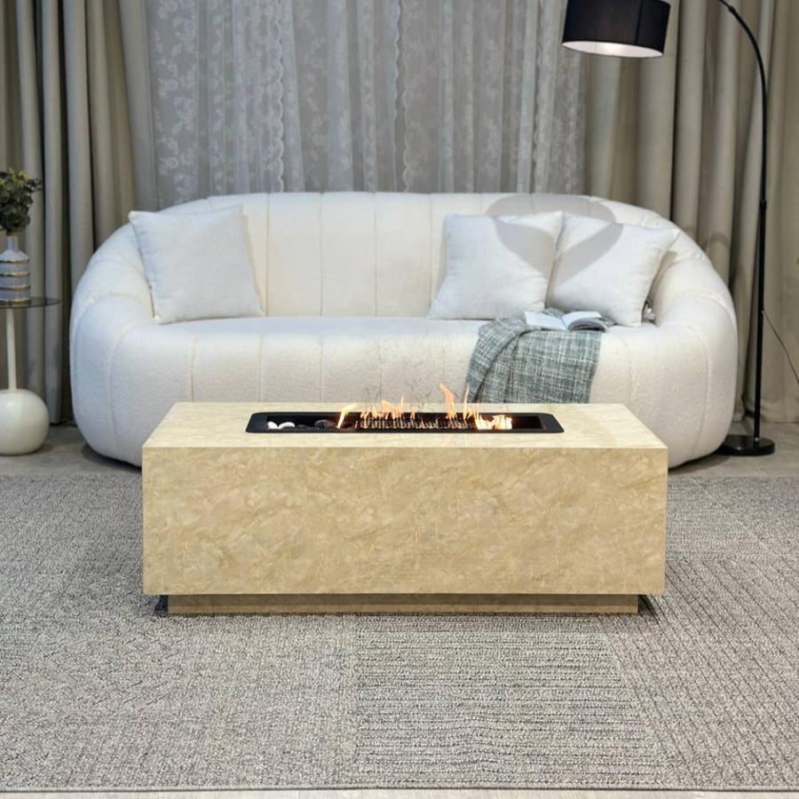 Table grill with marble alternative tl *winter