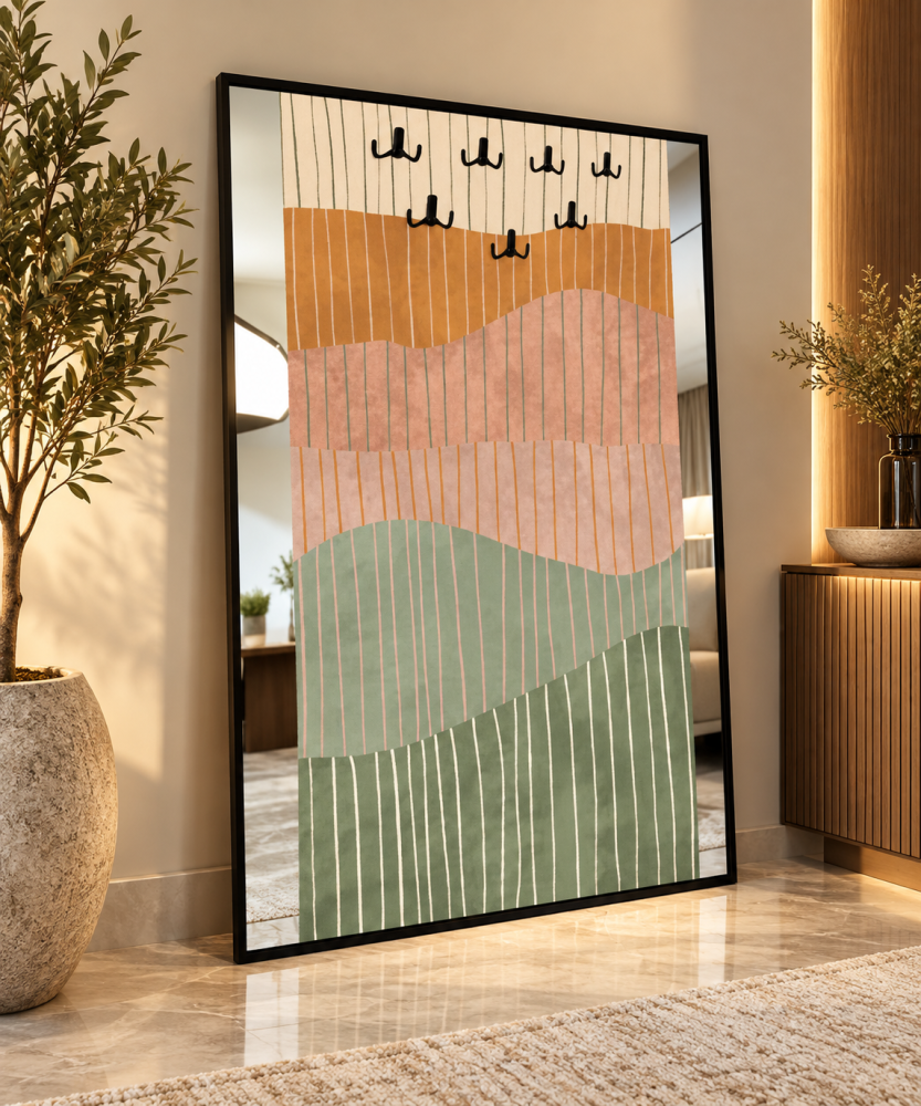 لوحة جدارية مع مراية