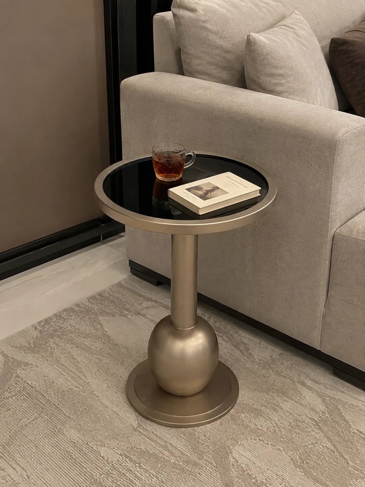 طاولة ضيافة مع 6 خدمات – خشب MDF لون  نحاسي