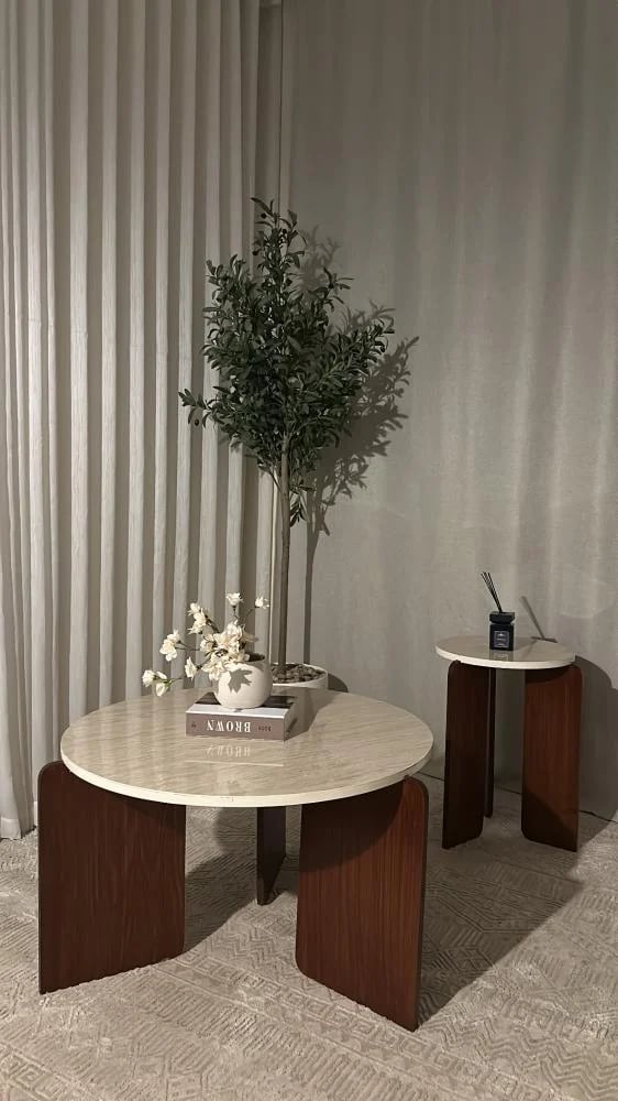 طاولة ضيافة ريفيرا مع خدمة سطح بديل رخام kf
