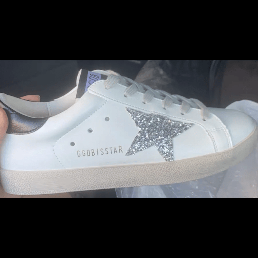 GOLDEN GOOSE BLACK GLITTER