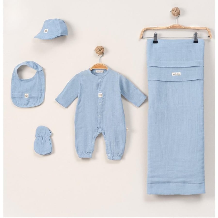 Baby boy set 5 pieces - European style (0-3 months) blue