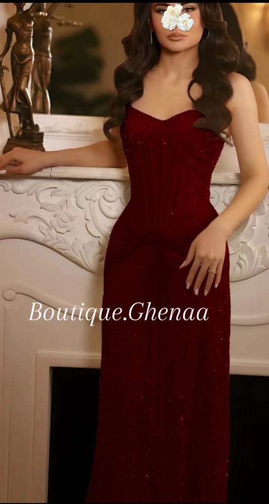 فستان رودينا سهره  عنابي