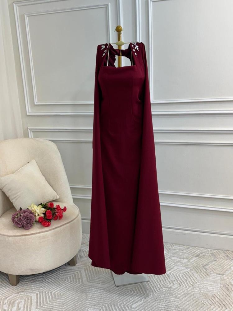 فستان سهره عنابي