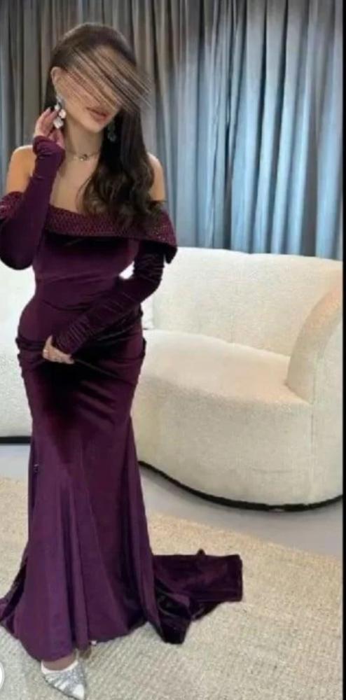 فستان سهره موف وعنابي
