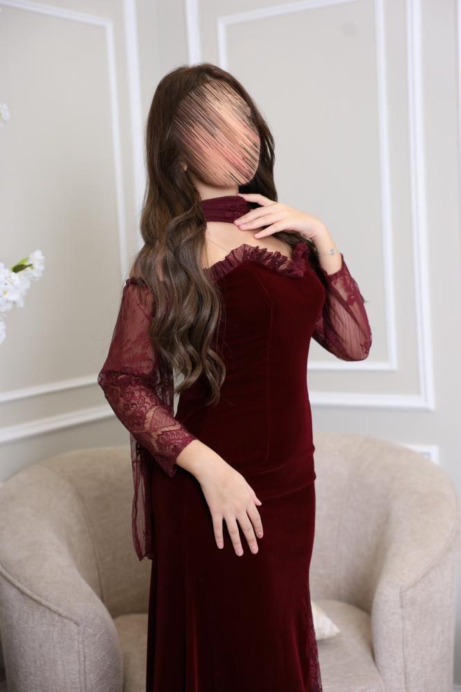 فستان سهره اكمام دانتيل