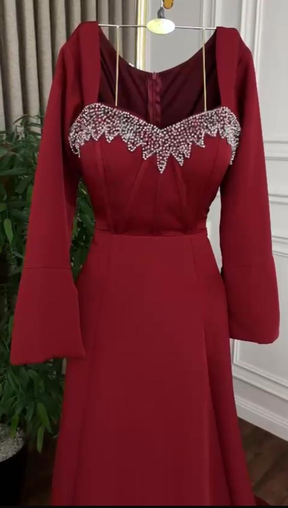 فستان مود سهره عنابي
