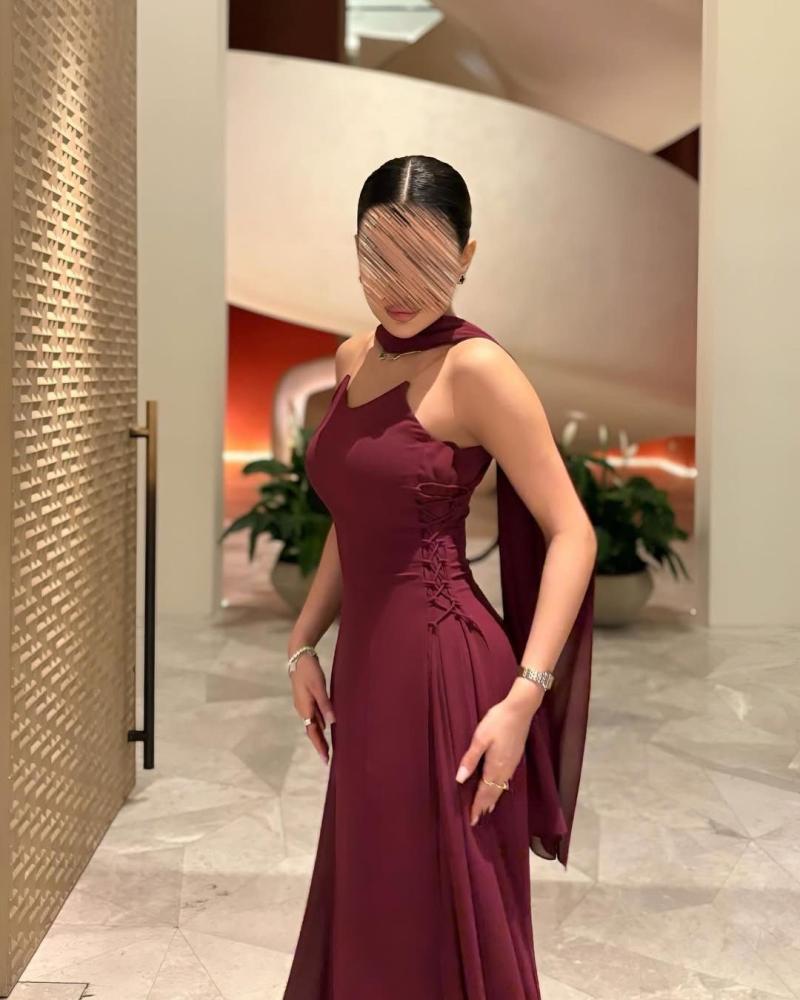 فستان سهره عنابي