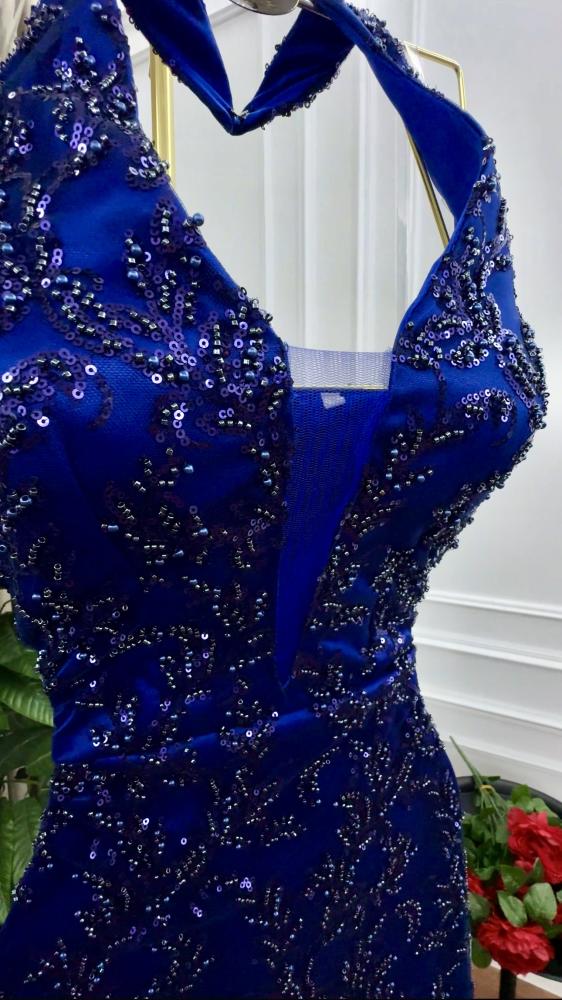 فستان شهد سهره ازرق نيلي