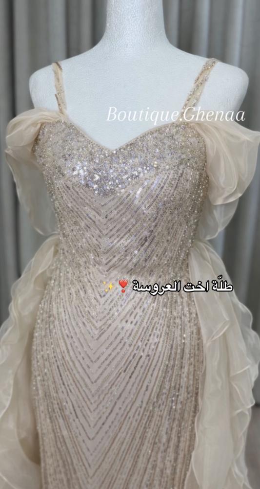 فستان سهره ذهبي وسكري
