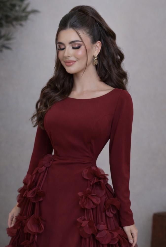 فستان ماريا عنابي