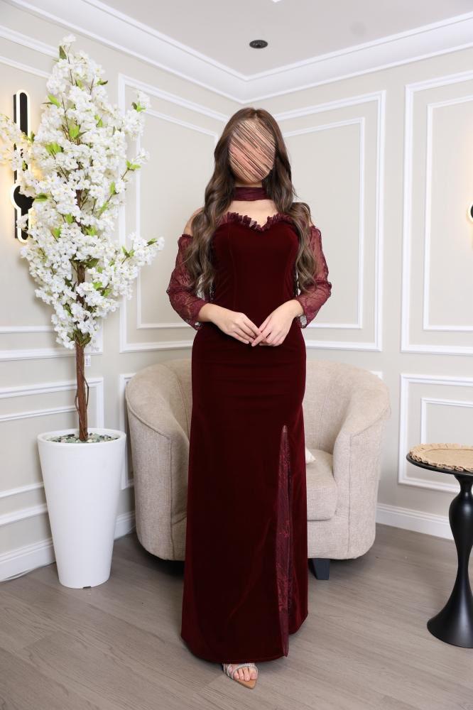 فستان سهره اكمام دانتيل