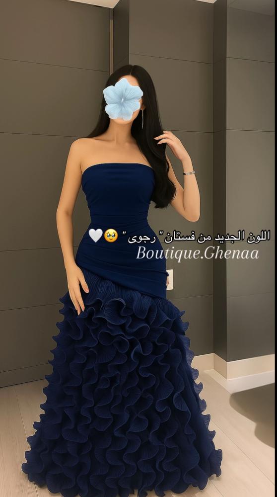 فستان رجوى ازرق نيلي