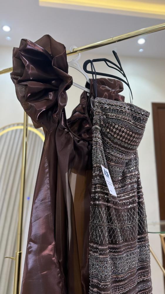 فستان سهره بني قطعتين