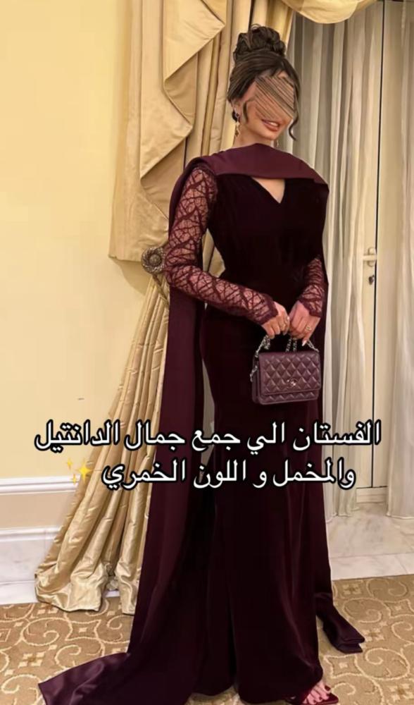 فستان سهره عنابي