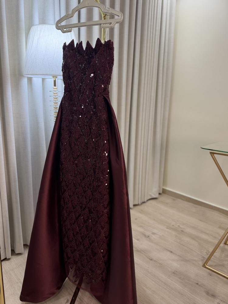 فستان سهره عنابي
