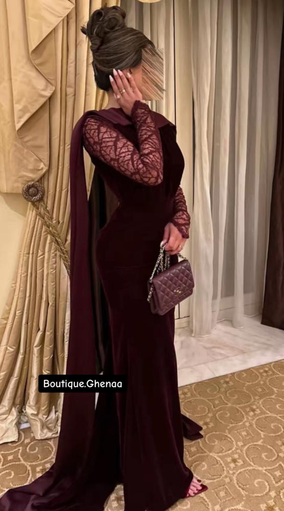 فستان سهره عنابي